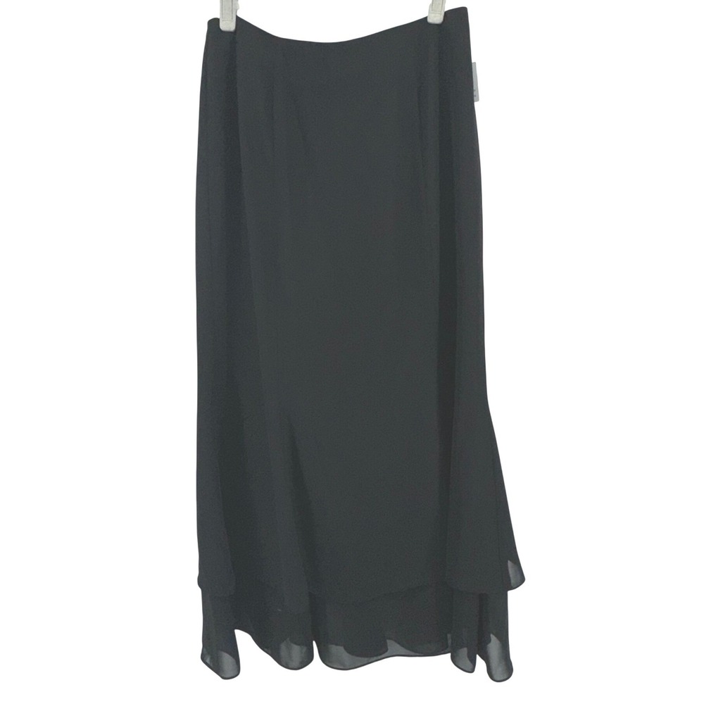 Adrianna Papell Evening Essentials Skirt 10 Black Maxi Flowy‎ Fairy Whimsigoth